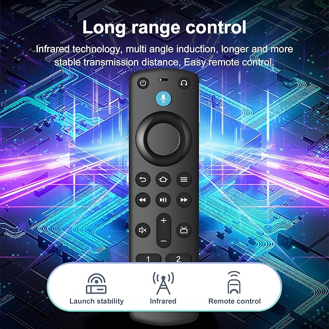 Voice Remote Control (3rd Gen) Compatible with Fire AMZ Smart TVs Cube/Stick/Lite/HD/4K Max/4K, TV Cube, Smart TV 3rd Gen and Fit for Insignia-Toshiba-Pioneer-Smart-TVs