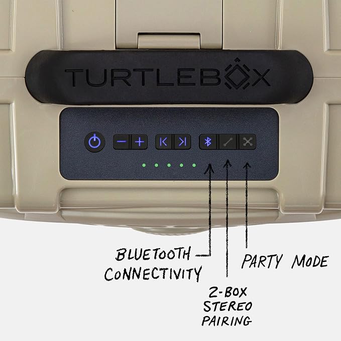 Turtlebox Original Gen 3: Portable Outdoor Bluetooth Speaker – Ultra-Loud (120dB), Waterproof (IP67), Rugged, Impact-Resistant, 3-Day Battery | Party Mode: Unlimited Pairing Stereo, Tan/Tan