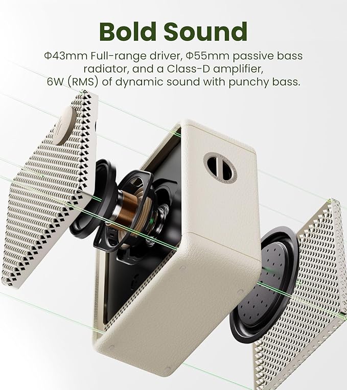 Edifier ES20 Portable Bluetooth Speaker with IP67 Waterproof & Dustproof, 15 Hours Playtime, Wireless Connectivity for Home Office Outdoor (Black)