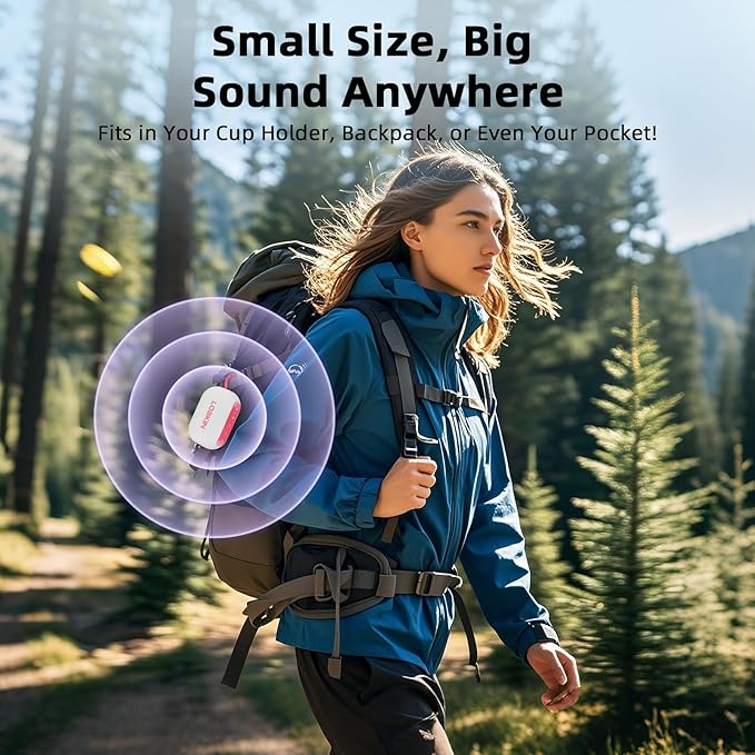 LOBKIN Portable Bluetooth Speaker,IP67 Waterproof 360°Immersive Sound Built in Mic 10W Loud Sound All Day Playtime Wireless Stereo Pairing,Bluetooth 5.4 Small Wireless Speaker for Home/Outdoors/Travel