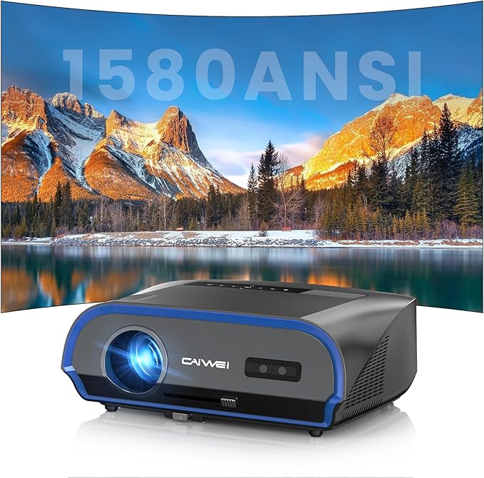 Ultra HD Projector 4K with WIFI6 and Bluetooth,1580 ANSI Lumen High Brightness Daytime Proyector Smart Android TV HDR NFC Casting DSP Stereo HDMI 2.1 ARC for Home Theater Outdoor Movie Gaming Ceiling