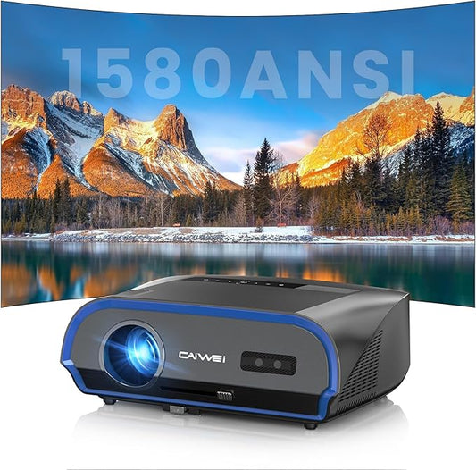 Ultra HD Projector 4K with WIFI6 and Bluetooth,1580 ANSI Lumen High Brightness Daytime Proyector Smart Android TV HDR NFC Casting DSP Stereo HDMI 2.1 ARC for Home Theater Outdoor Movie Gaming Ceiling