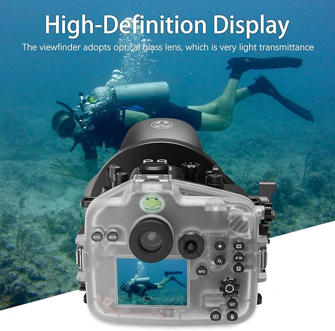 Sea frogs Camera Housing Compatible with Canon EOS R6 II with EF 16-35mm 2.8 Ill Wide Angle Lens,Waterproof IPX8 Rated, 40m/130ft Depth Protection Underwater Camera Case, Ideal for Diving, Surfing