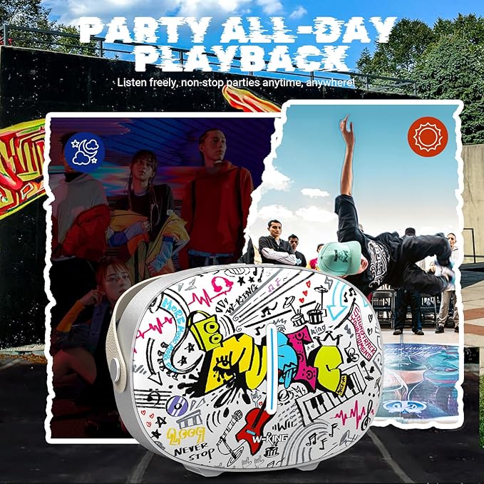 W-KING Portable Loud Speakers Bluetooth Wireless, T8II 96W Peak Powerful Outdoor Party Large Bluetooth Speaker Boombox with 2 Subwoofers, Heavy Bass, Fast Charging, BT5.4, USB Playback, AUX, Lights