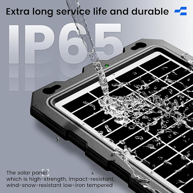 POWOXI-9W-Solar-Battery-Trickle-Charger-Maintainer -12V Portable Waterproof Solar Panel Trickle Charging Kit for Car, Motorcycle, Boat, Marine, RV, Trailer, Powersports, Snowmobile, etc.