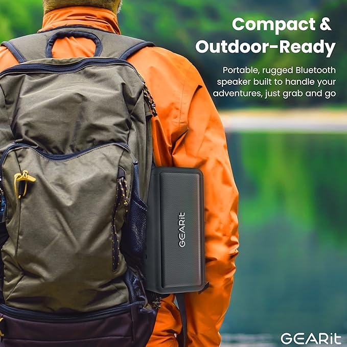 GEARit Portable Bluetooth Wireless Speakers - IPX6 Waterproof Speakers - 40W Loud Wireless Outdoor Speaker - AUX & TWS Pairing - Perfect for Gift, Home, Vacation