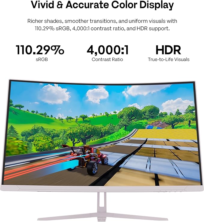 Pixio PXC279 Wave Pink 27 inch 300Hz Refresh Rate FHD 1080p Resolution 1650R Curved Fast VA Panel 1ms GTG Response Time Adaptive Sync HDR Curved Gaming Monitor