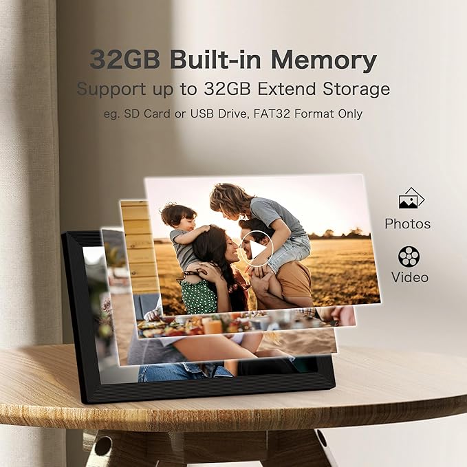 Digital Picture Frame WiFi, 15.6 Inch Frameo Digital Photo Frame, 32GB Memory, 1920*1080 IPS HD Touch Screen, Auto-Rotate, Share Pictures Video Instantly, Gift for Mom, Wedding, Birthday, Anniversary