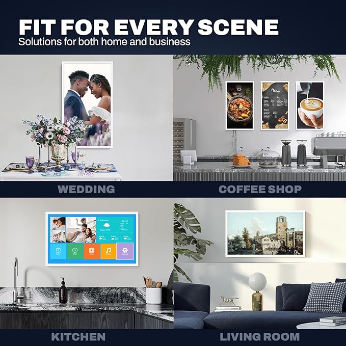 Extra Large Digital Picture Frame 32 inch, 1920x1080 FHD IPS WiFi Digital Photo Frame with Remote, 64GB Storage, Auto-Rotate, Instantly Share Photo/Video via Apps/Email, USB/Mirco SD, White