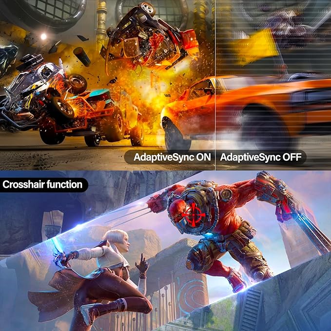 Gaming Monitor 34 inch IPS 120Hz, Ultrawide PC Screen 2560×1080P Ultra-Thin Zero Frame Computer Display for Home Office Business, DP, HDMI, Wall-Mounted, Black