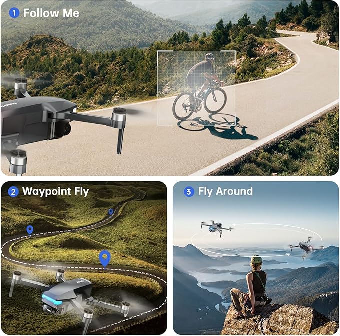 GPS Drone with Camera 4K, Under 249g, 45 Mins Flight, Brushless Motor, Light, Auto Follow, Tap Fly & Circle Fly, One Key Start, Foldable Drone for Adults Beginners