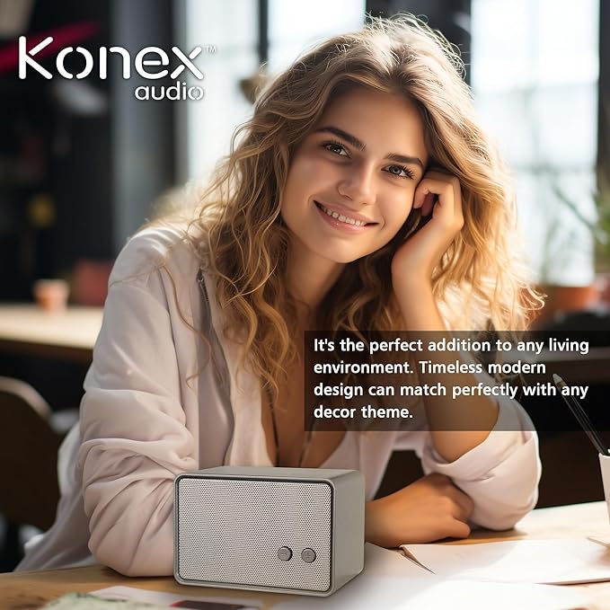 K-Cube-GY Bluetooth Speaker, 5W HD Sound, Bluetooth V5.0, 12H Playtime, Retro Classic, Portable, Gary