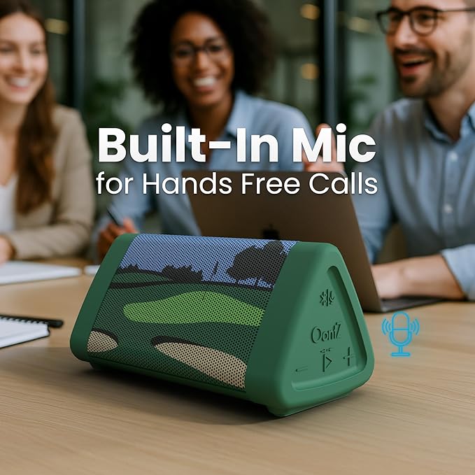 Oontz Upgraded Angle 3 Golf Portable Bluetooth Speaker 5.0-10W Sound, 14-Hr Battery, 100ft Wireless Range, IPX5 Water-Resistant, Budget Small Speaker for Travel, Party, Outdoor or Home (Green)