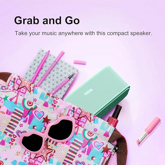 DOSS SoundBox Touch Wireless Bluetooth Speaker with 12W HD Sound and Bass, IPX5 Water-Resistant, 20H Playtime, Handsfree, Portable for Office, Home, Outdoor, Travel-Green