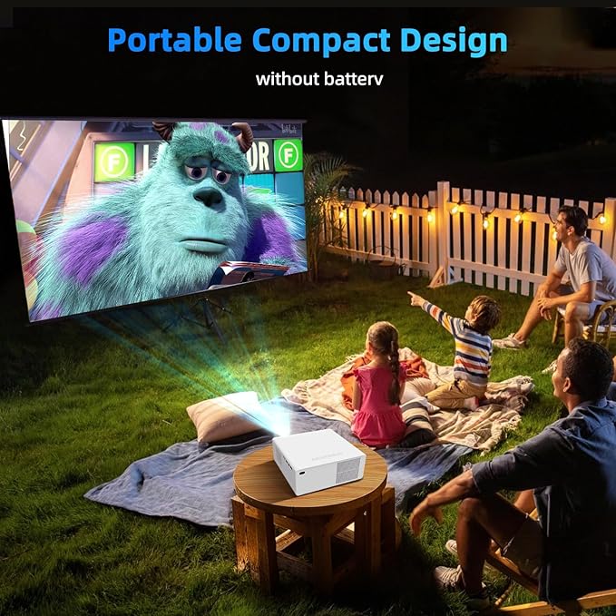 [Licensed & Auto Focus] 4K Projector with WiFi 6 and Bluetooth, Licensed Outdoor Projector, 1200 ANSI Lumens Auto Focus Dolby Audio Portable Smart Projector with HDR10+