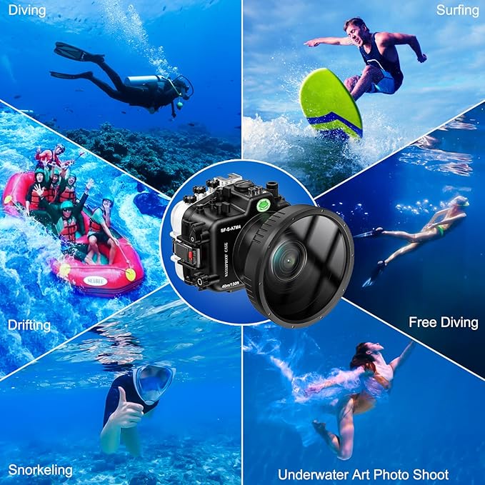 Sea frogs Waterproof Camera Housing Compatible with Sony A7M4 16-35MM IPX8 40m/130ft Maximum Diving Depth Underwater Camera Case A7 IV for Diving, Surfing, Rowing, Skiing A7-4