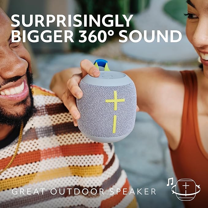 Ultimate Ears WONDERBOOM 4 Outdoor Speakers Bluetooth Waterproof with Big Bass & 360-Degree Sound, Dustproof Floating Wireless Speaker, 131ft Range - Blue