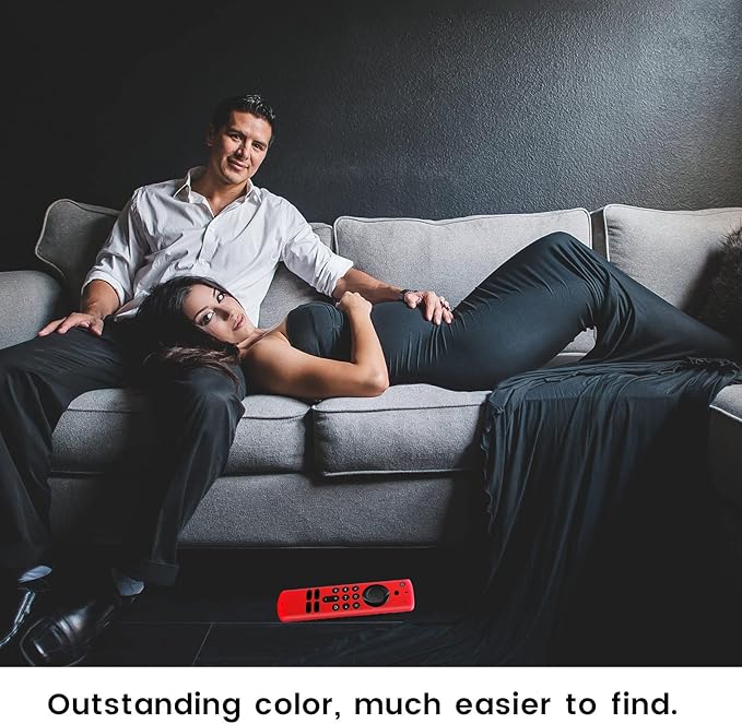 Red Silicone Remote Cover Case Replacement for Smart Voice Remote 3rd Gen. 4K Max, Washable Skin with Lanyard for HD Streaming Devices