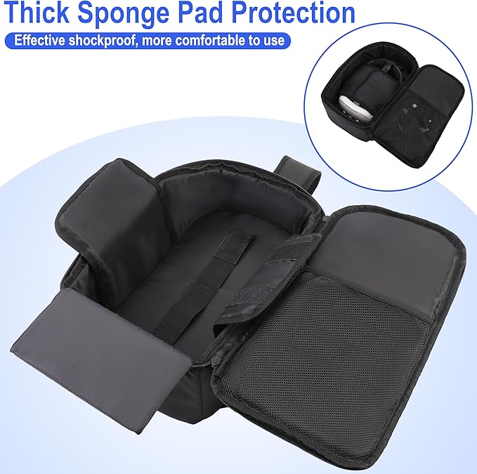 Carrying Case Compatible with Meta Quest 3/3S, Oculus Quest 2/Vision Pro/Pico 4 VR Travel Storage Bag for Gaming Headset with Elite Strap, Touch Controllers and Other Accessories