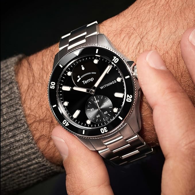 Withings Scanwatch Nova - Heart Health Hybrid Smart Watch for Men & Women - SPO2, Temperature Monitoring, Sleep, Respiratory Health, Cycle Monitoring, 30-Day Battery Life, Apple iOS/Android