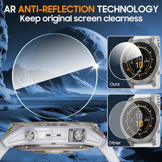 4+6 Pack for Garmin Epix Gen 2 Screen Protector Tempered Glass,Screen Protector Precise Fit 9H Hardness Scratch Resistance for Garmin Epix Gen 2 47mm