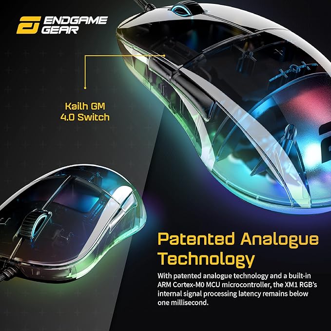 ENDGAME GEAR XM1 RGB Gaming Mouse, Programmable Mouse with 6 Buttons and 16,000 DPI, Dark Reflex