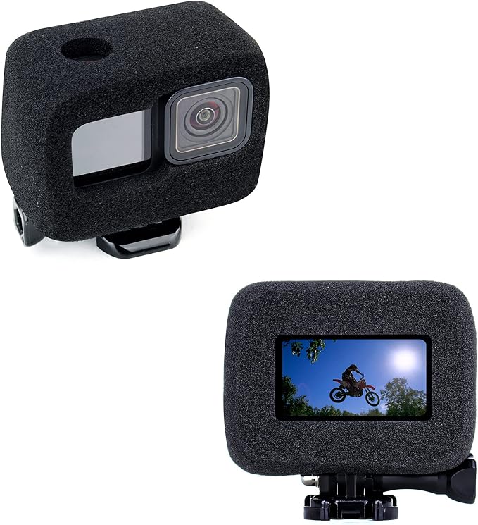 2-Pack Windslayer Cover Wind Muff for GoPro Hero 9 10 11 12 13 Black Wind Noise Reduction Housing Frame Case