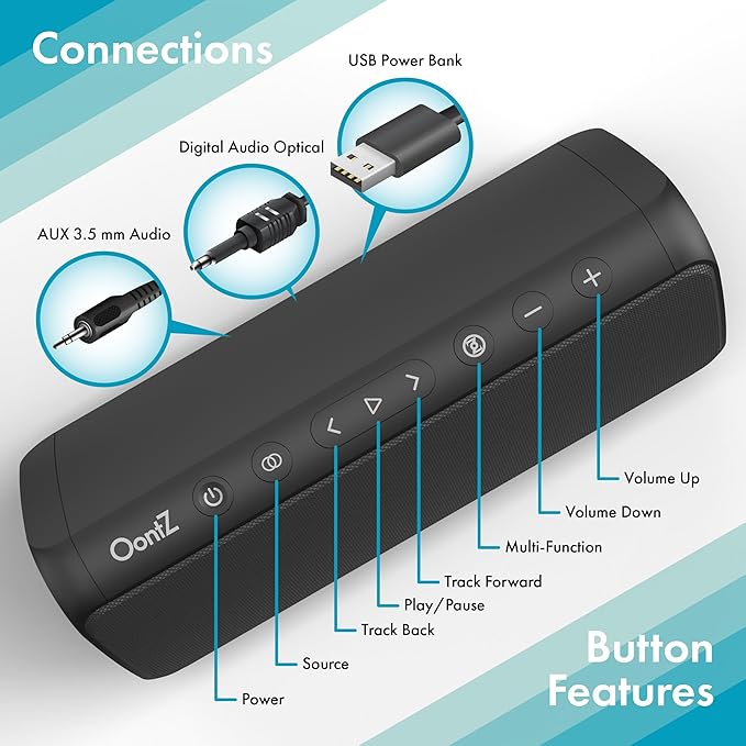 Soundbar Bluetooth Speaker - Sound Bar for TV with Optical Input Jack and Remote Control - Wireless Home Stereo System Components by Oontz