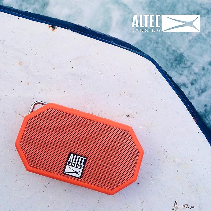 Altec Lansing Mini H2O - Waterproof Bluetooth Speaker, IP67 Certified & Floats in Water, Compact & Portable Speaker for Hiking, Camping, Pool, and Beach,Orange