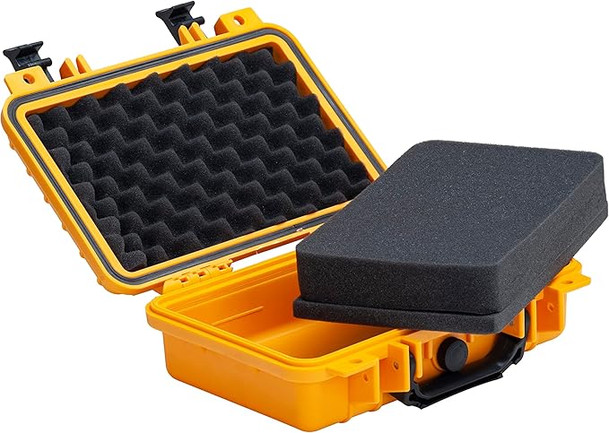 MEIJIA Portable All Weather Waterproof Protective Hard Case, Small Camera Case,Dry Case with Customizable Foam,Fit Use of Drones, Camera,Equipments, 11.65 ”x8.35”x3.78”