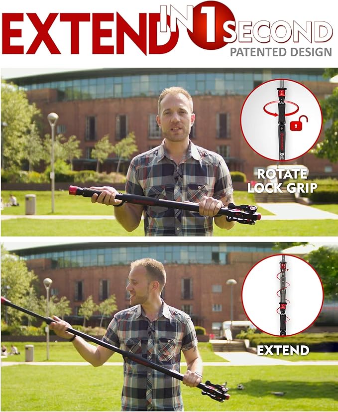 IFOOTAGE Camera Monopod Professional 59" Aluminum Telescoping Video Monopods with Tripod Stand Compatible for DSLR Cameras and Camcorders, Cobra 2 Monopod A150S