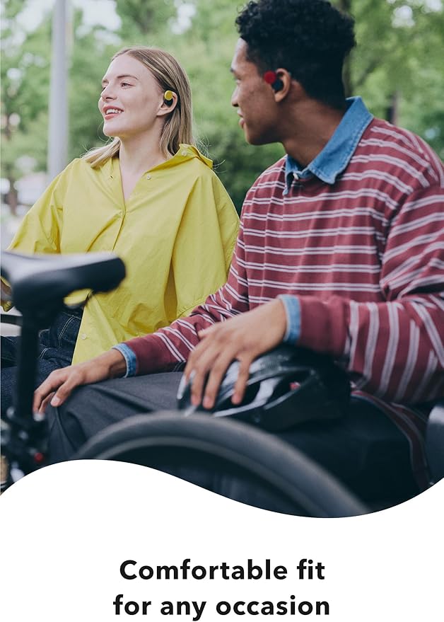 nwm DOTS Wireless On-Ear Speakers (Open Ear Earphones) Sound Leakage suppressed (PSZ Technology - Bone Conduction Alternative) with Optimal Microphone Function Designed in Japan | Mustard Yellow