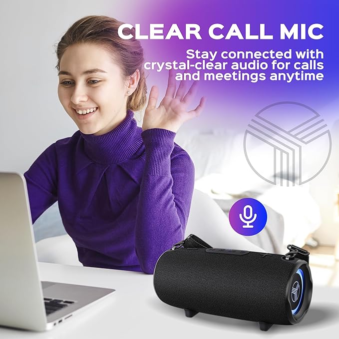 TREBLAB Ultra Loud Wireless Speaker - 60W Stereo Sound with Deep Bass, 20H Playtime, Powerbank, Waterproof, Loudest Portable Bluetooth Speaker for Home, Outdoor Party, Beach, Work, Travel, HD-Max