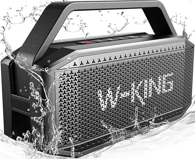 W-KING Portable Loud Bluetooth Speaker, 100W Max Waterproof Outdoor Speakers Bluetooth Wireless, IPX6 Party Big Large Speaker Boombox, 60W Exlarge Deep Bass Passive Radiator/40H/Power Bank/TF/AUX/EQ