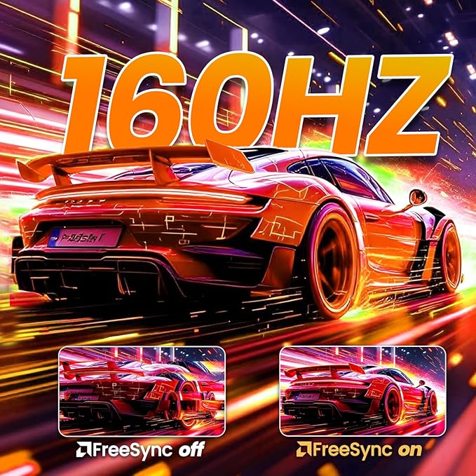 CRUA 27” 4K Gaming Monitor, UHD 3840x2160 160Hz IPS Screen, Height/Pivot/Swivel/Tilt Adjustable Vertical Monitor, Support AMD FreeSync, Built-in Speakers, 120% sRGB, PIP/PBP, HDMI 2.1 & DP 1.4-Black