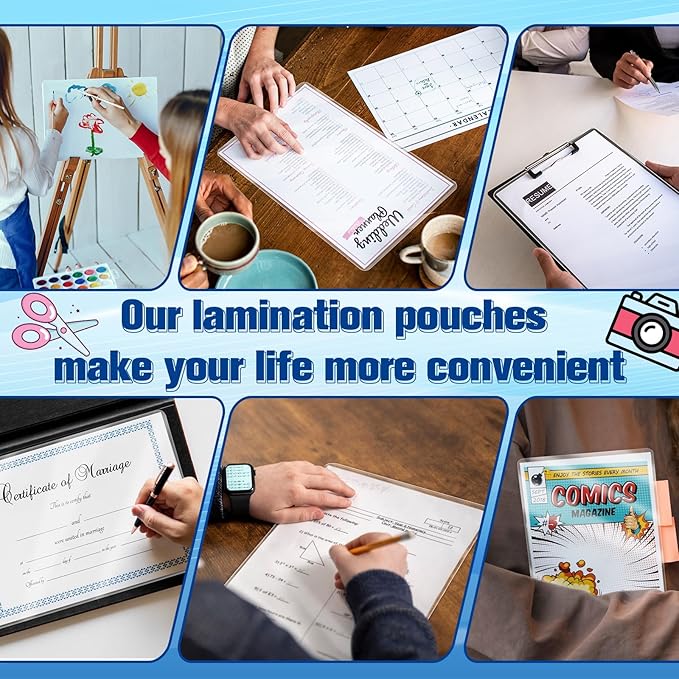 50 Pack 9x11.5inch 7mil Letter Size Laminating Sheets Thermal Laminating Pouches Paper Laminator Sheets File Card Laminator Pouches 8.5x11inch for Permits Cards File Photos (50, 9"x11.5"-7mil)