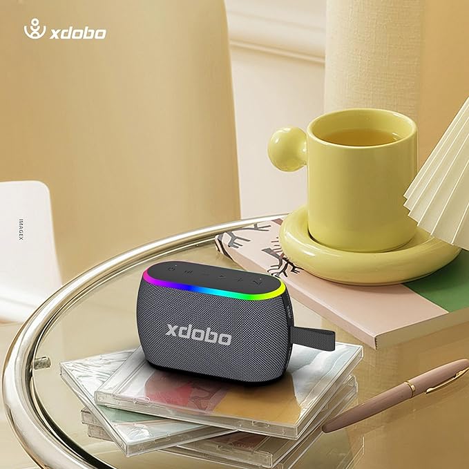 X8 Mini II Portable Bluetooth Speaker Small Bluetooth Speaker Waterproof IPX6 Computer Speakers Wireless with RGB Lights for Home/Outdoor/Party/Beach/Birthday Gift