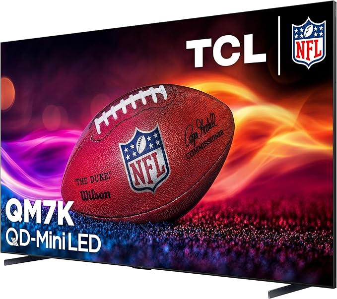 TCL 115-Inch QM7K QLED 4K Smart QD-Mini LED TV with Google TV (115QM7K, 2025 Model) Dolby Vision IQ, Dolby Atmos, HDR, Game Accelerator up to 288Hz, Voice Remote, Compatible with Alexa