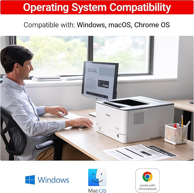 Canon imageCLASS LBP172dw – Monochrome Duplex, Wireless Laser Printer, Single Function, Home Office, Mobile Ready, 1 Year Limited Warranty, 35 PPM, White