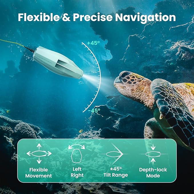 Chasing Dory Underwater Drone - Palm-Sized 1080p Full HD Underwater Drone with Camera for Real Time Viewing, APP Remote Control (Green)