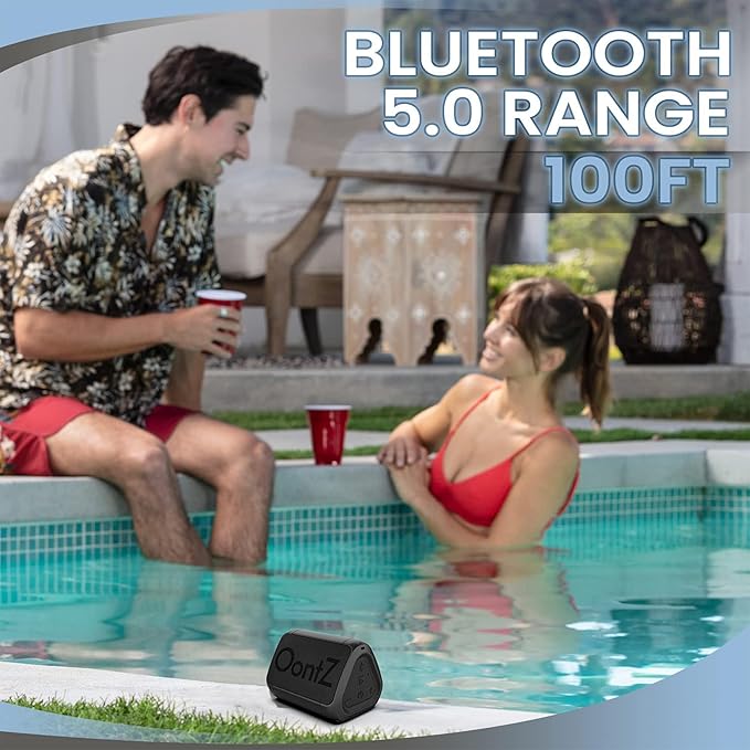 OontZ Angle Solo Portable Bluetooth Speaker 5.0-5W Sound, 10-Hr Battery, 100ft Wireless Range, IPX5 Water-Resistant, Budget-Friendly Small Speaker for Travel, Party, Outdoor or Home (Black)