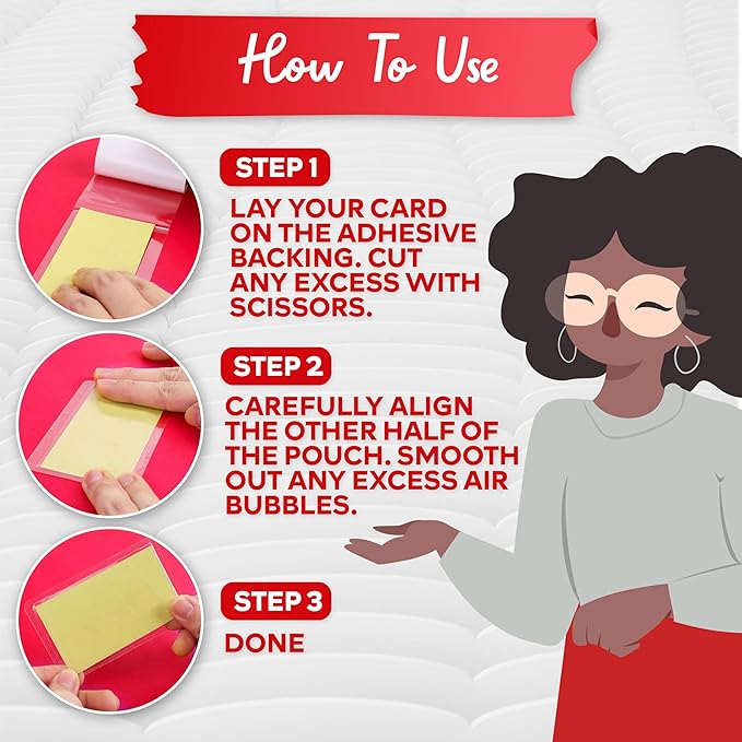 XFasten Self Sealing Laminating Pouches Business Card Size, 50-Pack, 10 Mil Non-Yellowing Business Card Laminating Pouches, Self-Adhesive Laminate Sheets, Durable, No Machine Needed, 4 in x 3 in