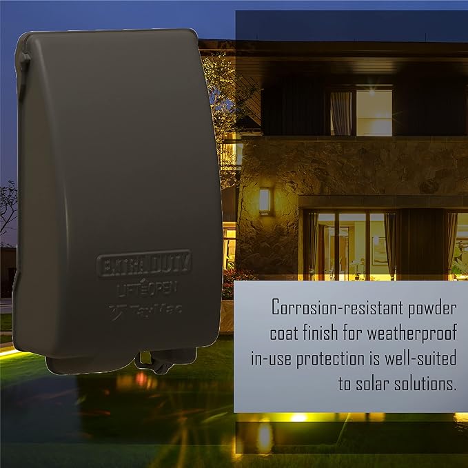 TayMac MX4280Z EXTRA DUTY Bronze 1-Gang Expandable Weatherproof In-Use 2-in. to 3-1/2-in. Electrical Outlet Cover, Vertical, Outdoor Outlet Cover for Electrical Box, UFAST Configuration (Pack of 6)