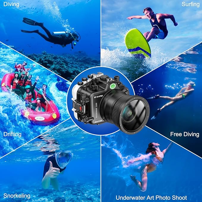 Sea frogs Waterproof Camera Housing Compatible with Sony A7M4 28-70MM IPX8 40m/130ft Maximum Diving Depth Underwater Camera Case A7 IV for Diving, Surfing, Rowing, Skiing A7-4