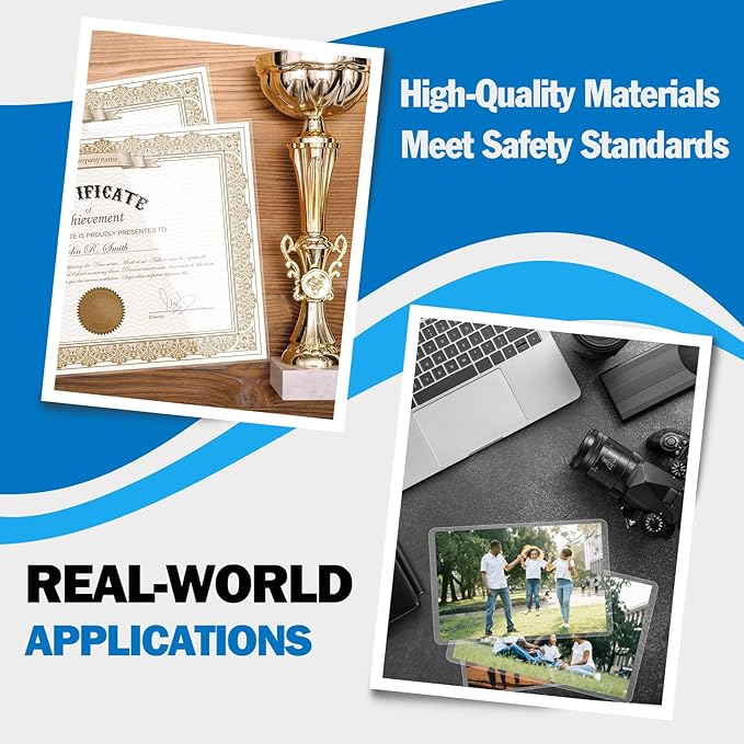 Everest Self Seal Laminating Pouches, Self Sealing for Letter Size, 9x12 Inch, Document and Certificate, Waterproof, 10 Mil Thick, Gloss Finish, No Machine Needed (9X12, 25, Pack)