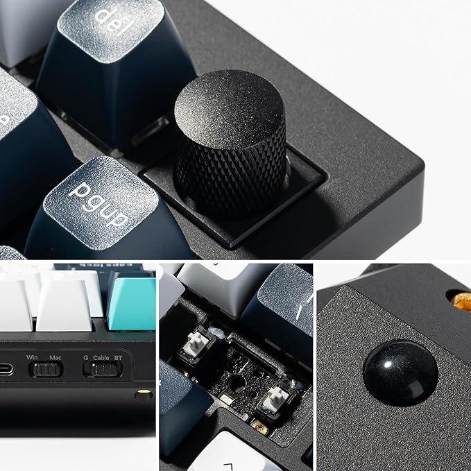 Keychron Q1 Max RGB QMK/VIA Custom Mechanical Keyboard, Hot-Swappable Full Metal Programmable Knob with Gateron Jupiter Banana Switch, 2.4 GHz/Bluetooth/Wired Gaming Keyboard for Mac Windows Linux