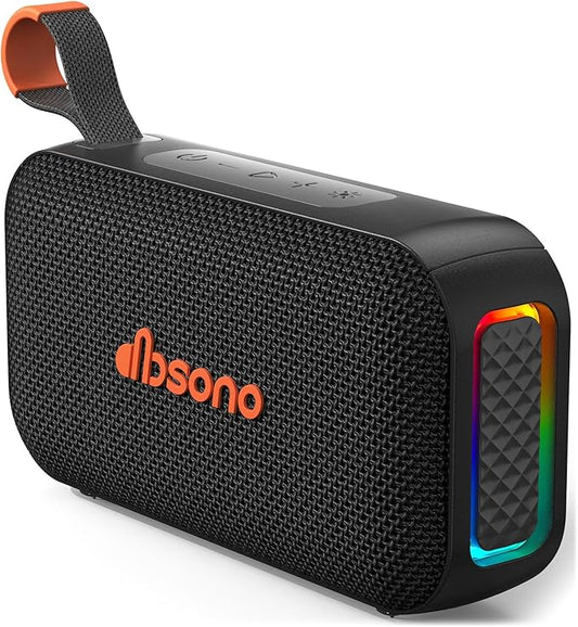 Portable Bluetooth Speaker Wireless: White Elephant Gifts Stocking Stuffers for Adults/Men/Teens, 30H Playtime, Powerful Bass, RGB Lightshow, IPX5 Water Resistant, Beach Vacation Essentials, Black