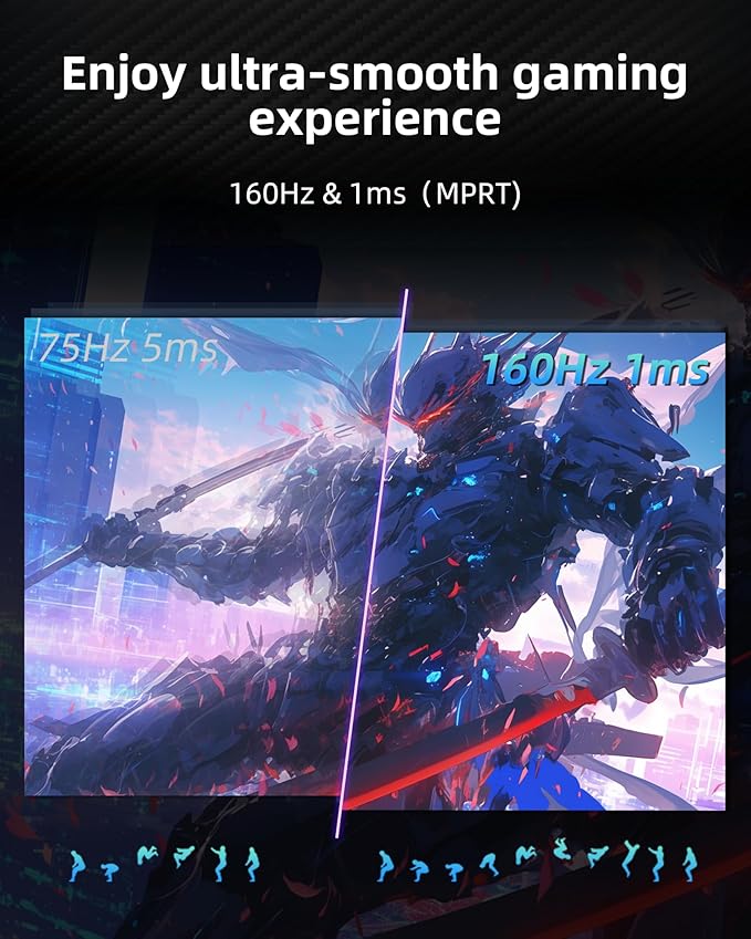 KTC 27 Inch 4K Gaming Monitor - UHD 160Hz Monitor with Fast IPS Panel, 1ms MPRT, 140%sRGB, HDR 400, Adaptive Sync, HDMI DisplayPort, Height Tilt Pivot Swivel Adjustable, Carbon Fiber Backcover, U27T6