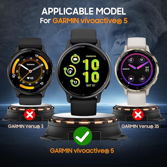 4 Pack Compatible with Garmin Vivoactive 5 Screen Protector PMMA for Garmin Vivoactive 5 Screen Protector Precise Fit,Scratch Resistance