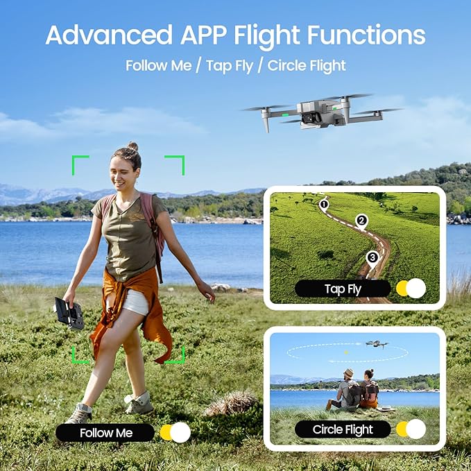 Holy Stone HS440G Drones with Camera for Adults 4k, Under 250g, FPV RC Quadcopter with Brushless Motors, 5GHz Transmission, Auto Return, Follow Me, Waypoints, Foldable Camera Drone for Beginners